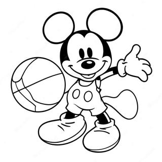 Mickey Mouse Basketball Coloring Page | Mickey Mouse Basketball 塗色頁
