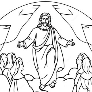 Jesus Ascension Coloring Page | Jesus Ascension 塗色頁