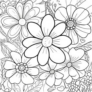 Preppy Flower Coloring Page | Preppy Flower 塗色頁