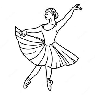 Ballet Dancer in Graceful Pose Coloring Page | Dancer 塗色頁