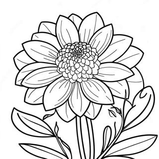 Dahlia Flower Coloring Page | Dahlia 塗色頁