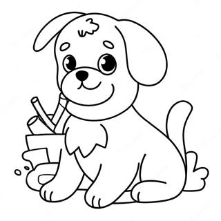 Cute Maltese Dog Playing Coloring Page