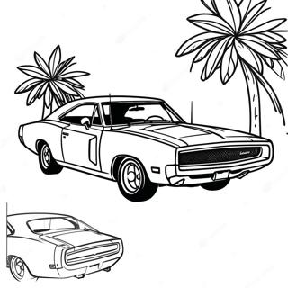 1970 Dodge Charger Classic Coloring Page | 1970 Dodge Charger 塗色頁