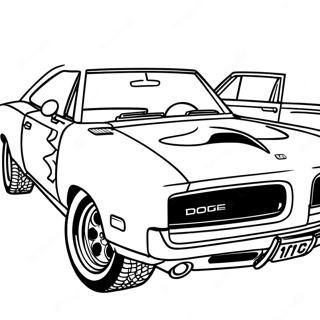 1970 Dodge Charger Racing Coloring Page | 1970 Dodge Charger 塗色頁