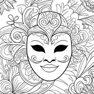 Elegant Phantom of the Opera Mask Coloring Page | Phantom of the Opera 塗色頁