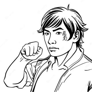 Yuji Itadori in Action Coloring Page | Yuji Itadori 塗色頁
