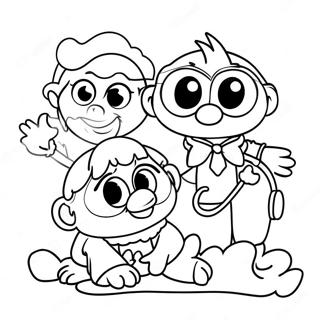 Adventurous Muppet Babies Coloring Page | Muppet Babies 塗色頁