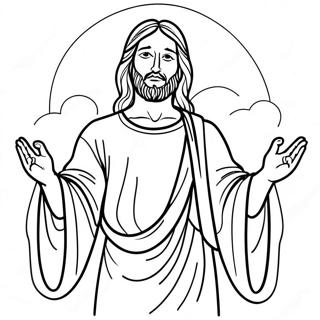 Jesus with Open Arms Coloring Page | Follow Jesus 塗色頁