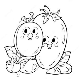 Bob the Tomato and Larry the Cucumber Coloring Page | VeggieTales 塗色頁
