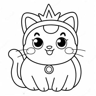 Princess Peach Cat Coloring Page | Princess Peach Cat 塗色頁