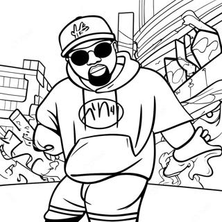 Hip Hop Graffiti Coloring Page | Hip Hop Graffiti 塗色頁