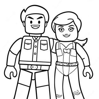 Emmet and Wyldstyle Adventure Coloring Page | Lego Movie 塗色頁