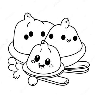 Festive Disney Dumplings Coloring Page