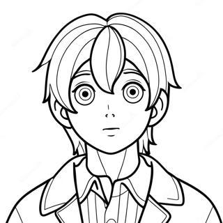 Boy Anime Character Coloring Page | Boy Anime 塗色頁