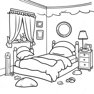 Cozy Bedtime Scene Coloring Page | Bedtime 塗色頁