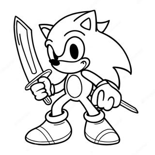 Sonic with a Sword Coloring Page | Sonic with a Sword 塗色頁