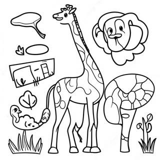 Safari Animals Coloring Page | Safari 塗色頁