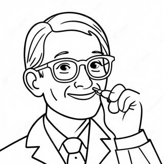 Friendly Eye Doctor with Glasses Coloring Page | Eye Doctor 塗色頁
