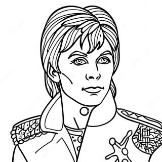 Ziggy Stardust in Colorful Costume Coloring Page | David Bowie 塗色頁
