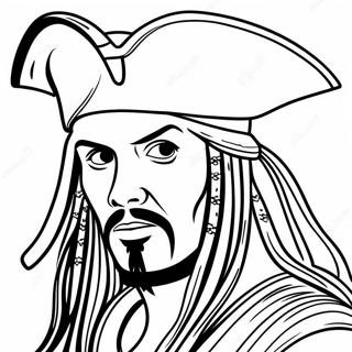 Johnny Depp as Captain Jack Sparrow Coloring Page | Johnny Depp 塗色頁