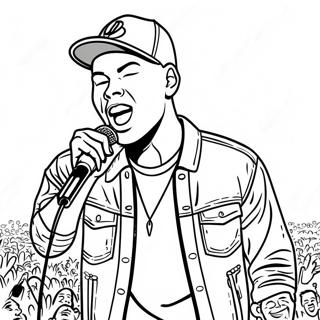 Kane Brown Singing on Stage Coloring Page | Kane Brown 塗色頁