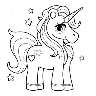 Cute Unicorn with Sparkles Coloring Page | Girly 塗色頁