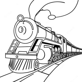 Magical Polar Express Train Coloring Page | Polar Express 塗色頁