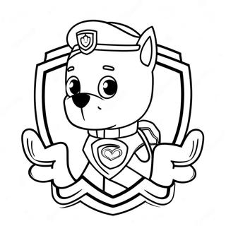 Paw Patrol Badge Coloring Page | Paw Patrol Badge 塗色頁