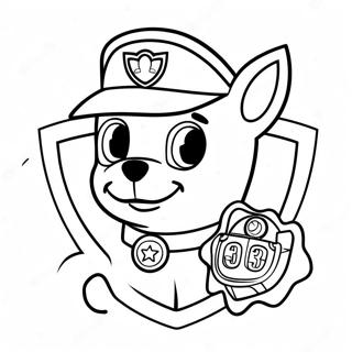 Colorful Paw Patrol Badge Coloring Page | Paw Patrol Badge 塗色頁