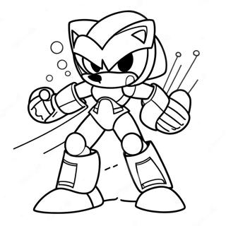 Metal Sonic in Action Coloring Page