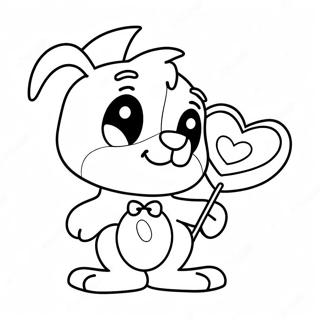 Bluey Valentine Coloring Page