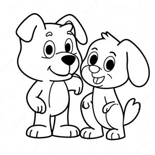 Bluey and Bingo Heartwarming Coloring Page