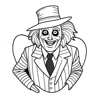 Beetlejuice in Spooky Costume Coloring Page | Beetlejuice 塗色頁