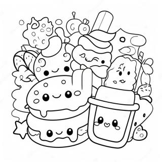 Kawaii Food Characters Coloring Page | Food Kawaii 塗色頁