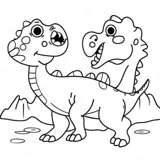 Colorful Hybrid Dinosaur Battle Coloring Page | Hybrid Dinosaur 塗色頁
