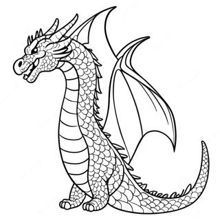 Fiery Dragon Tail Coloring Page | Dragon Head and Tail 塗色頁