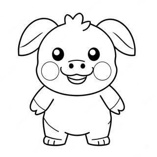 Creepy Roblox Piggy Kraxicorde Coloring Page | Roblox Piggy Kraxicorde 塗色頁
