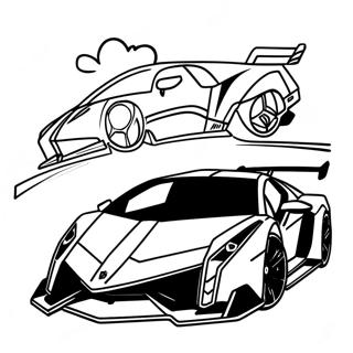 Lamborghini Veneno Racing Coloring Page | Lamborghini Veneno 塗色頁