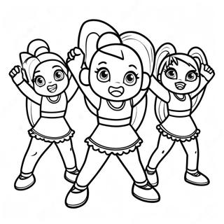 LOL Cheerleader Group Performance Coloring Page | LOL Cheerleader 塗色頁