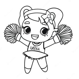 LOL Cheerleader with Sparkling Pom-Poms Coloring Page | LOL Cheerleader 塗色頁