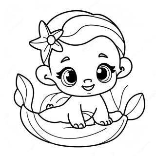 Adorable Baby Ariel Coloring Page