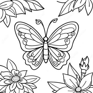 Colorful Butterfly Coloring Page | Insect 塗色頁