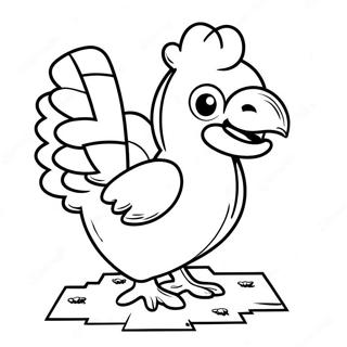 Minecraft Chicken Coloring Page | Minecraft Chicken 塗色頁