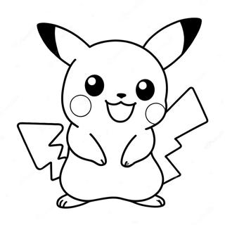Cute Pikachu Playing Coloring Page