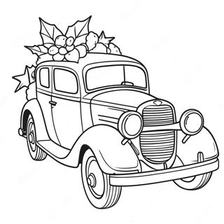 Christmas Car Coloring Page | Christmas Car 塗色頁