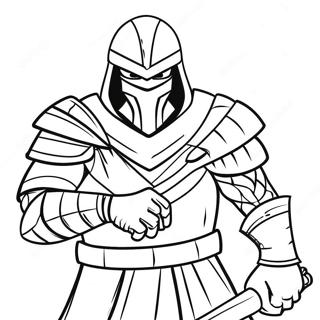 Shredder in Menacing Pose Coloring Page | Shredder TMNT 塗色頁