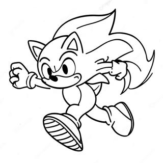Sonic the Hedgehog Running Fast Coloring Page | Sonic and Mario 塗色頁