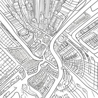 Detailed City Map Coloring Page | Map 塗色頁