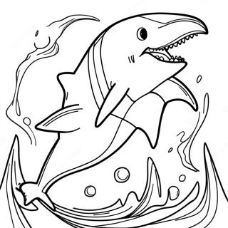 Megalodon Shark Roaring Coloring Page | Megalodon Monster Jam 塗色頁