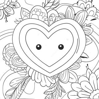 Cute Heart-Shaped Valentines Coloring Page